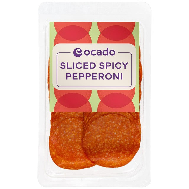 Ocado spicy pepperoni salami 130g, imported from the UK