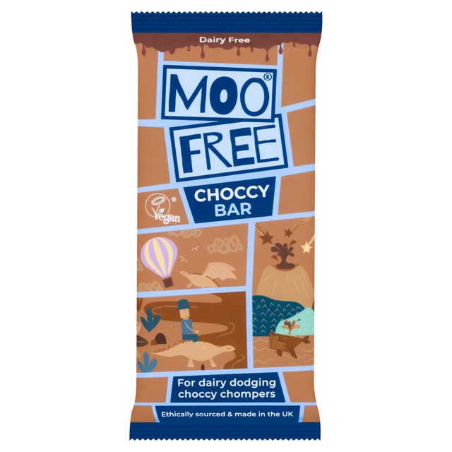 Moo Free Dairy Free Vegan Original Chocolate Bar 80g, imported from the UK