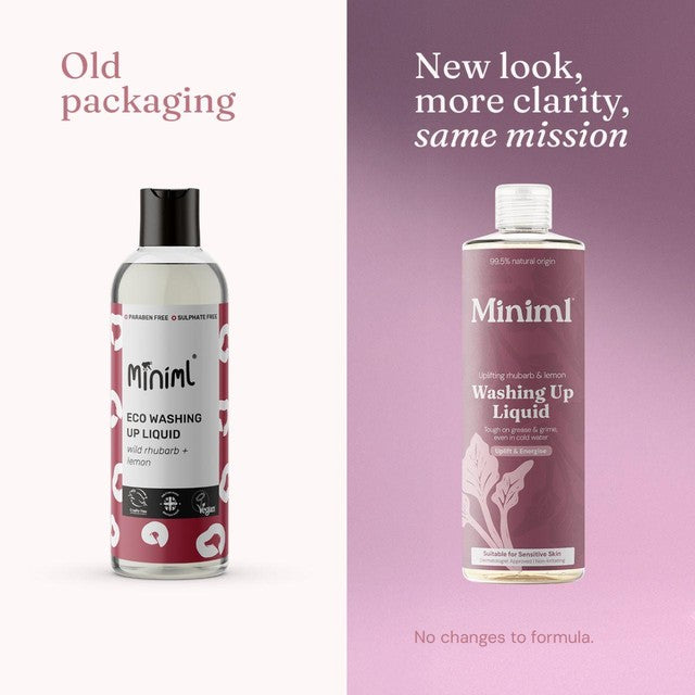 Miniml washing up liquid rhubarb lemon - British product