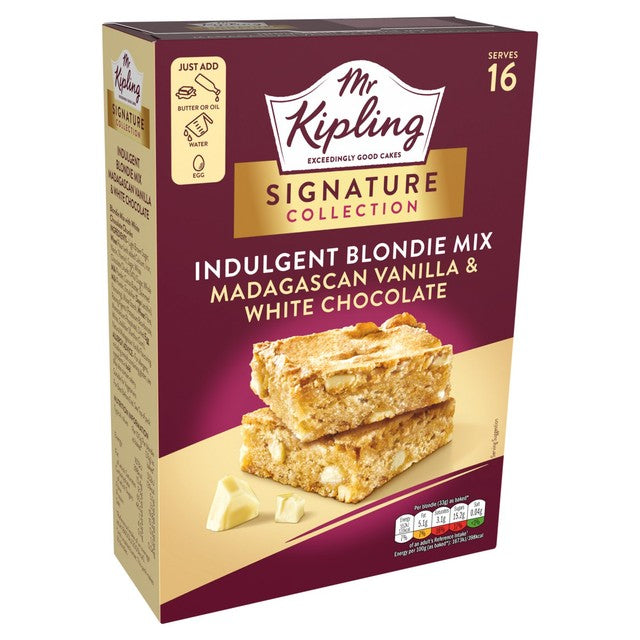Mr Kipling blondie mix with vanilla and white chocolate - British product