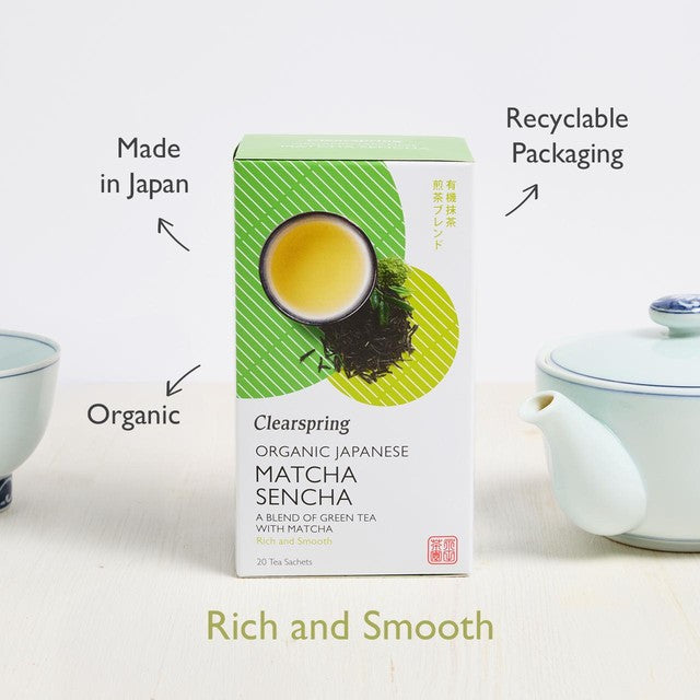 Clearspring matcha sencha green tea bags 20 pack - British product