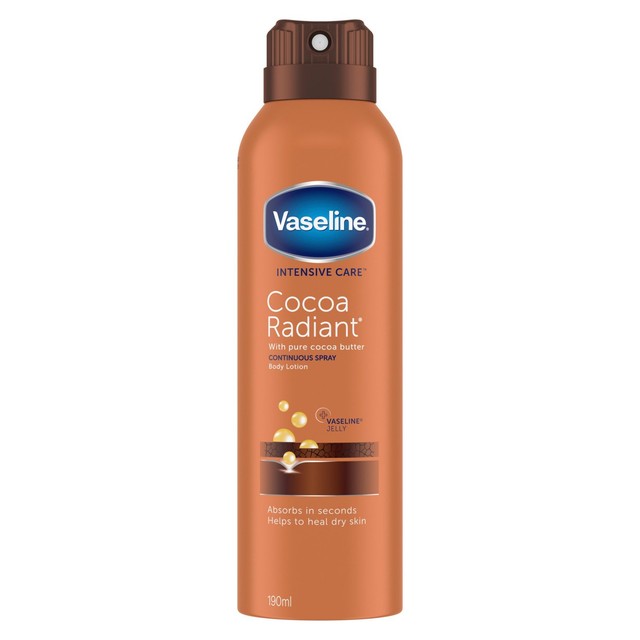 Vaseline cocoa radiant body moisturiser spray 190ml (British brand)
