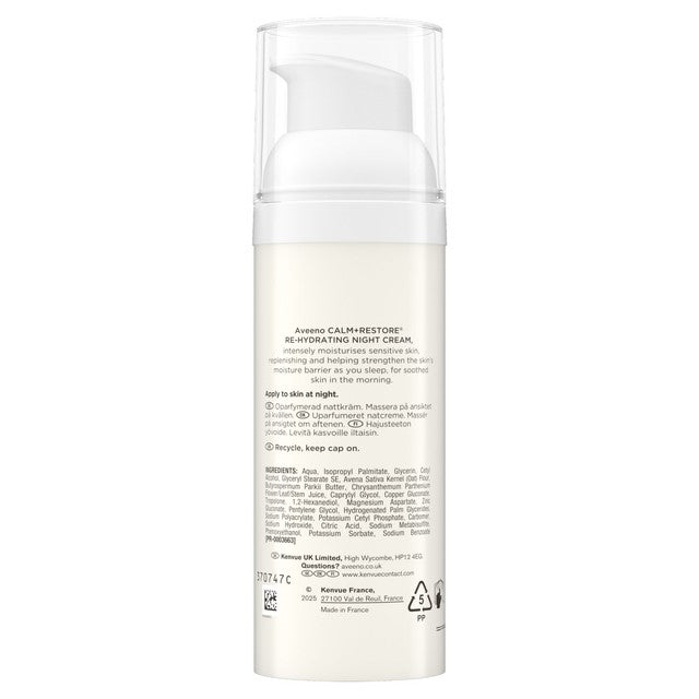 Aveeno Calm+Restore Rehydrating Night Cream 50ml - British product