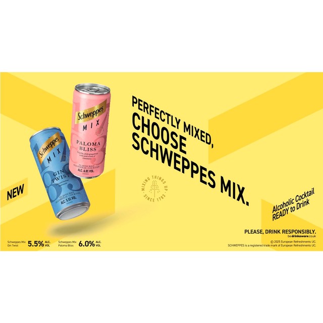 Schweppes Gin Twist cocktail in a can (British brand)