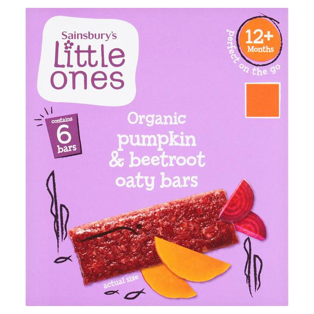 Sainsburys Little Ones Organic Pumpkin Beetroot Oaty Bars 12 Months 6 x 23g