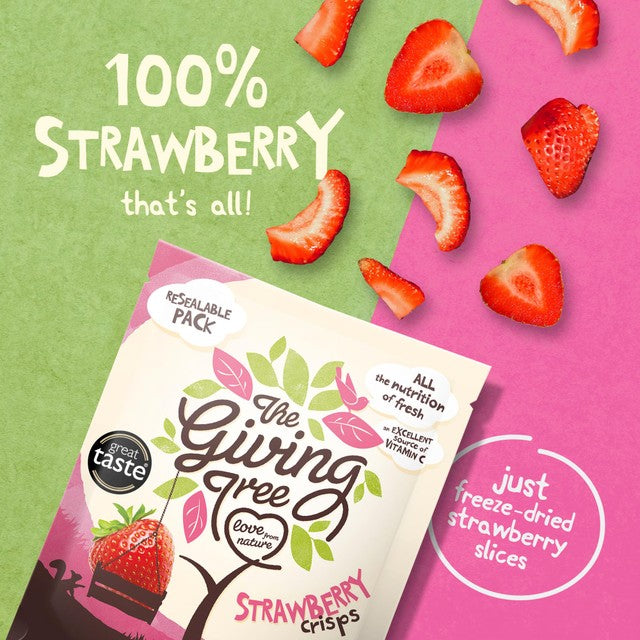 Giving Tree freeze dried strawberry crisps 38g, UK version