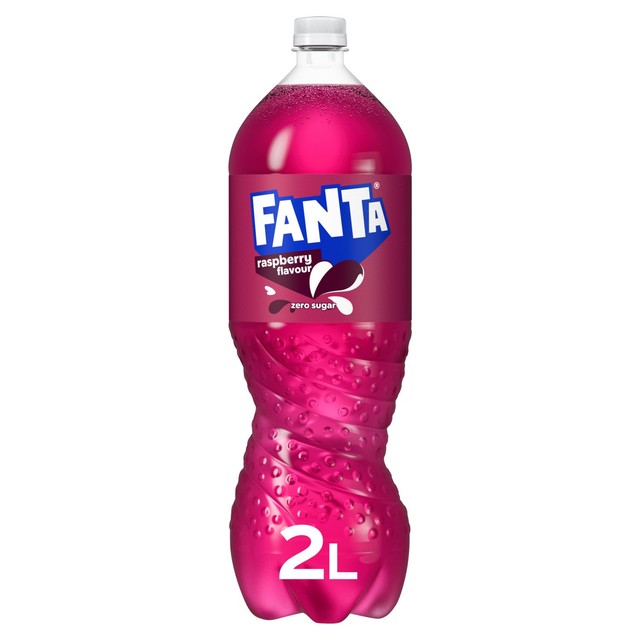 Fanta Raspberry Zero Sugar sparkling drink 2L - British product