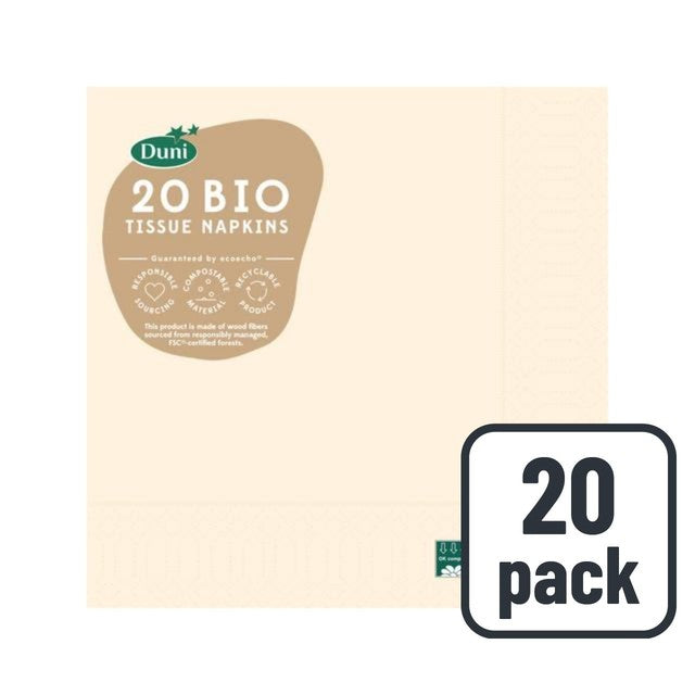 Duni cream compostable paper napkins 20 per pack - British product