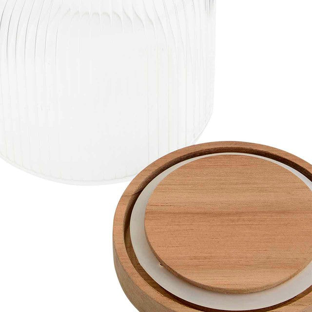 M&S small ribbed glass storage jar, imported from the UK