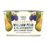 M&S William pear & blackberry yogurt 150g, imported from the UK