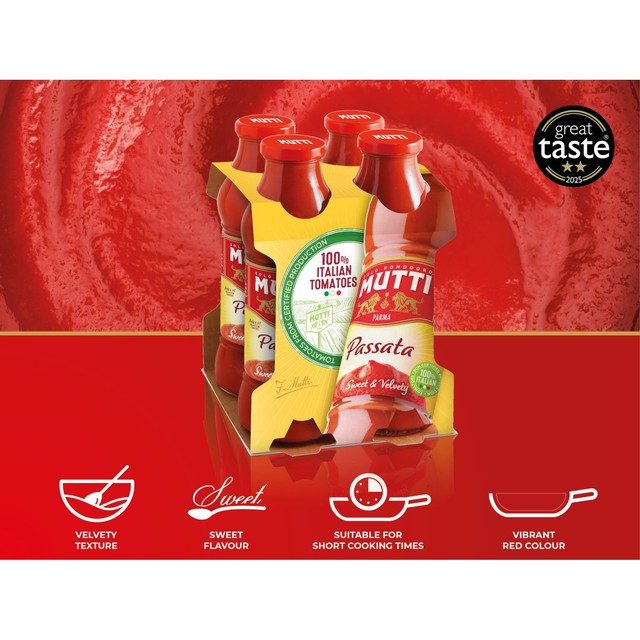 Mutti Classic Italian Tomato Passata 4 x 400g, imported from the UK