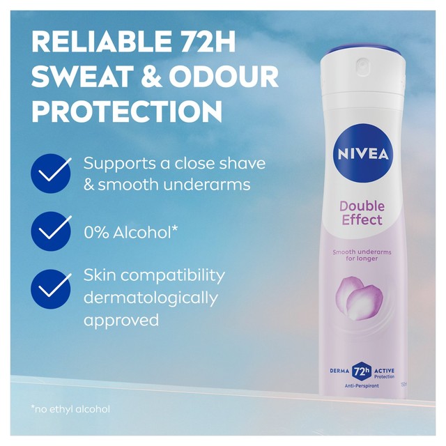 Nivea Double Effect anti-perspirant deodorant spray 150ml, imported from the UK