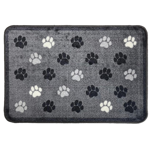 Mighty Mats washable mat grey paw print 50x75 cm, imported from the UK