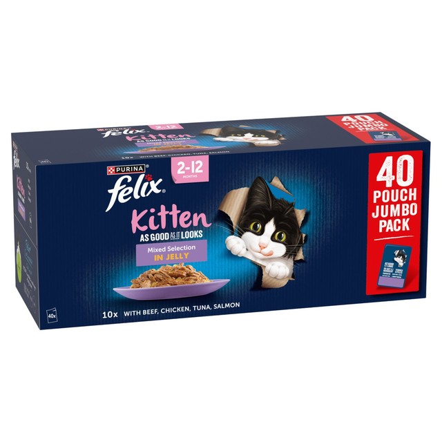 Felix kitten mixed jelly cat food, imported from the UK