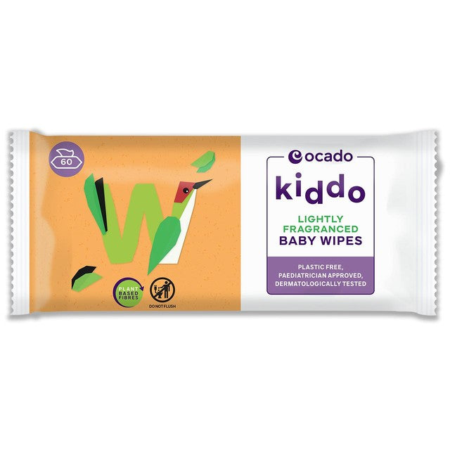 Ocado Kiddo lightly fragranced baby wipes 60 per pack, imported from the UK