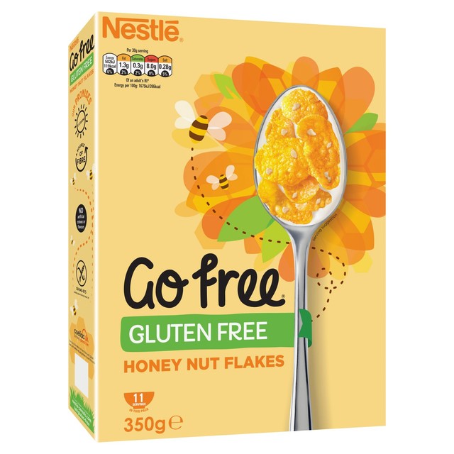 Nestle GoFree Honeynut Flakes breakfast cereal 350g - British product