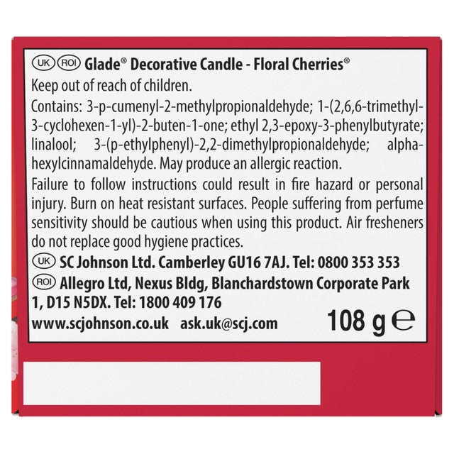 Glade scented candle Floral Cherries 108g - British product