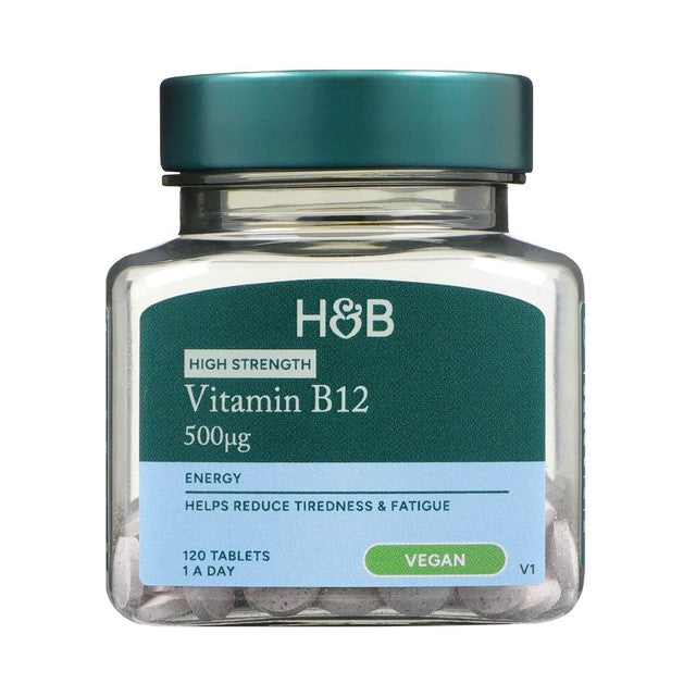 Holland & Barrett Vitamin B12 Cyanocobalamin 500ug 120 tablets, UK version