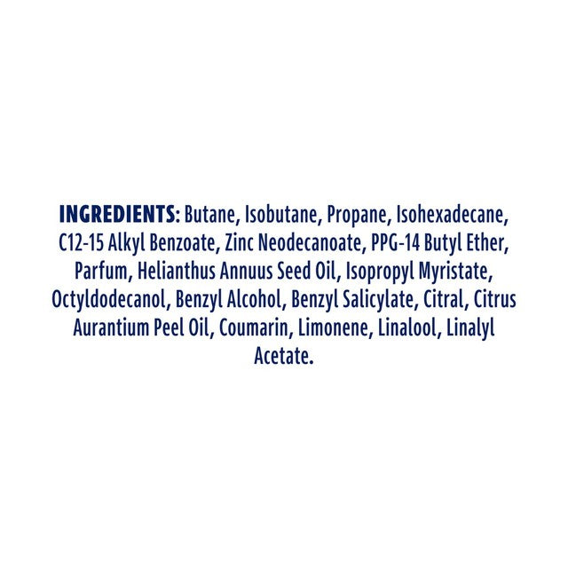 Dove Sure Rio Coconut whole body deodorant spray, UK version