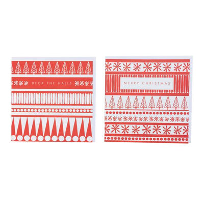 Sainsburys Habitat Deck the Halls Square Red White Scandi 10pk- Buy online at McGrocer