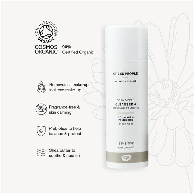 Green People Scent Free Cleanser & Makeup Remover 150ml, UK version