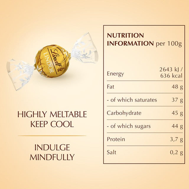 Lindt Lindor white chocolate truffles 200g, UK version