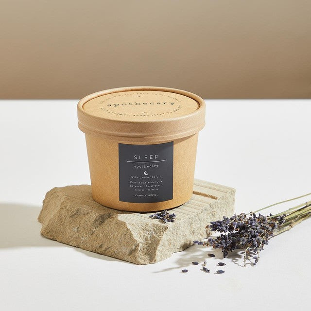 M&S Apothecary Sleep candle refill in Grey, imported from the UK