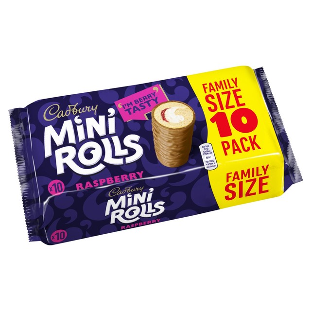 Cadbury mini rolls raspberry family size pack - British product