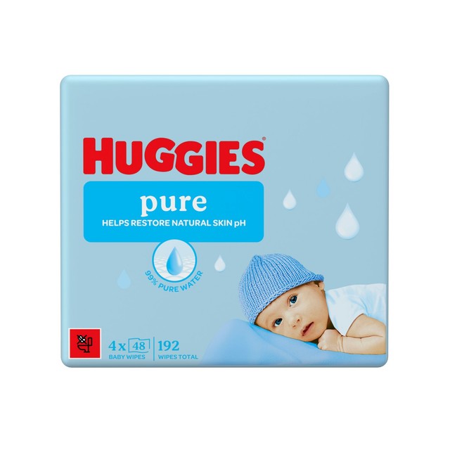 Huggies Pure baby wipes Quad Pack, UK version