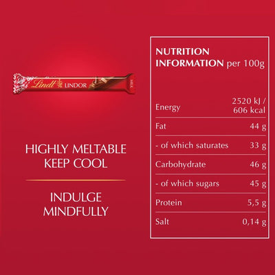 M&S Lindt Lindor Melkesjokolade Treat Bar 38g- Kjøp online hos McGrocer
