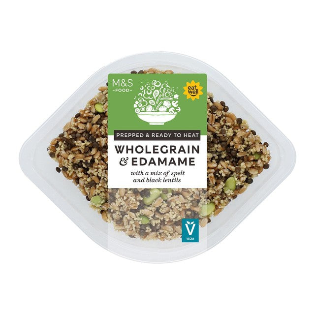 M&S spelt, lentils, and edamame soybeans mix 290g, imported from the UK