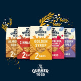 Quaker golden syrup breakfast cereal bars 2 bars, imported from the UK