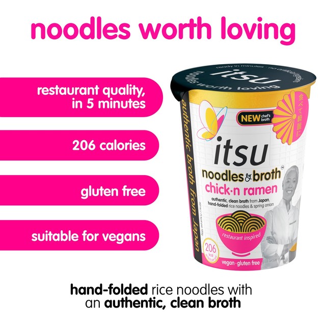 Itsu chickn ramen instant noodles pot 64g, UK version