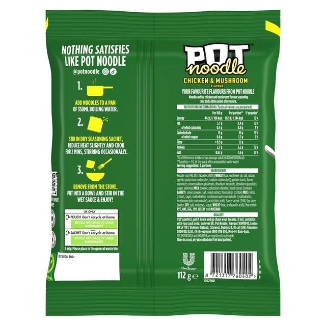 Pot Noodle Chicken & Mushroom instant noodles - British product