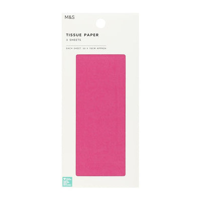 M&S M&S Pink Tissue Paper 50x70cm Pack of 3 Wrapping Supplies- Buy online at McGrocer