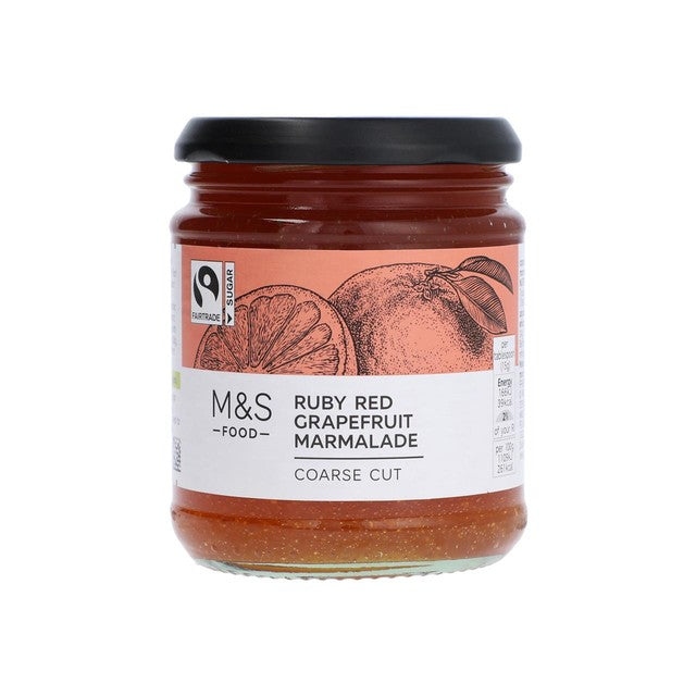 M&S ruby red grapefruit coarse cut marmalade 340g, imported from the UK