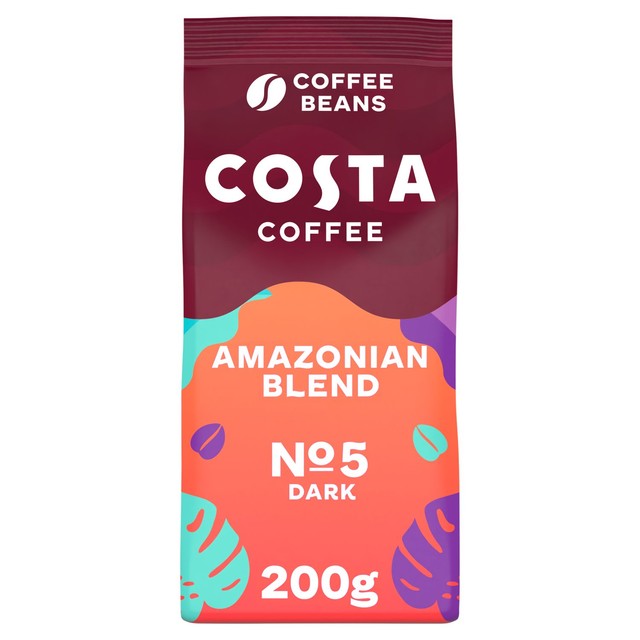Costa Intensely Dark Amazonian Blend whole bean coffee 200g - British product