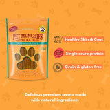Pet Munchies wild salmon strips dog treats 80g, imported from the UK