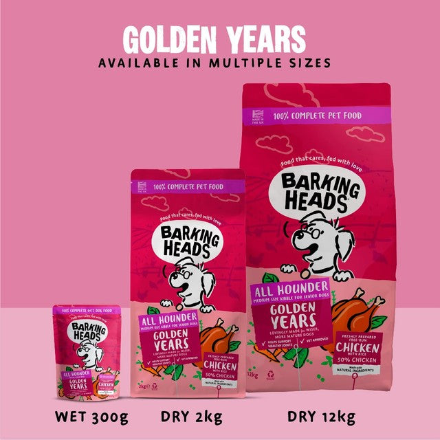 Barking Heads Golden Years Senior wet dog food pouch 300g - British product