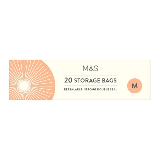 M&S medium resealable storage bags 20 pack, imported from the UK