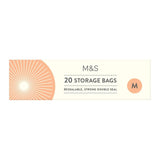M&S medium resealable storage bags 20 pack, imported from the UK