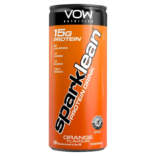 Vow Nutrition Sparklean protein drink Orange 330ml (British brand)