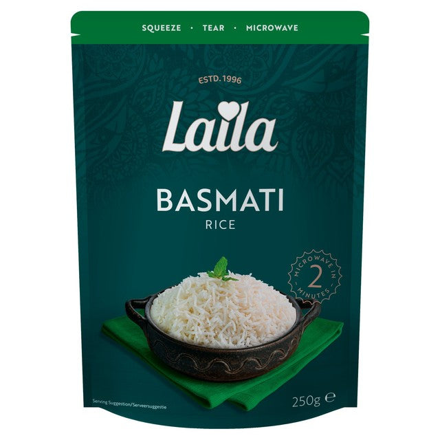 Laila basmati microwave rice 250g, UK version
