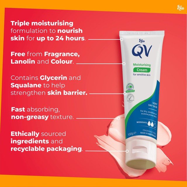 QV moisturising cream 100g, imported from the UK
