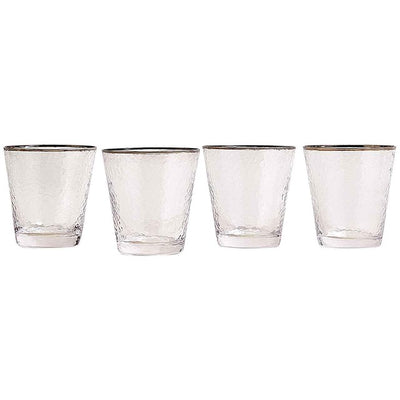 M&S strukturierte Platinrand-Glasbecher 4er-Pack
