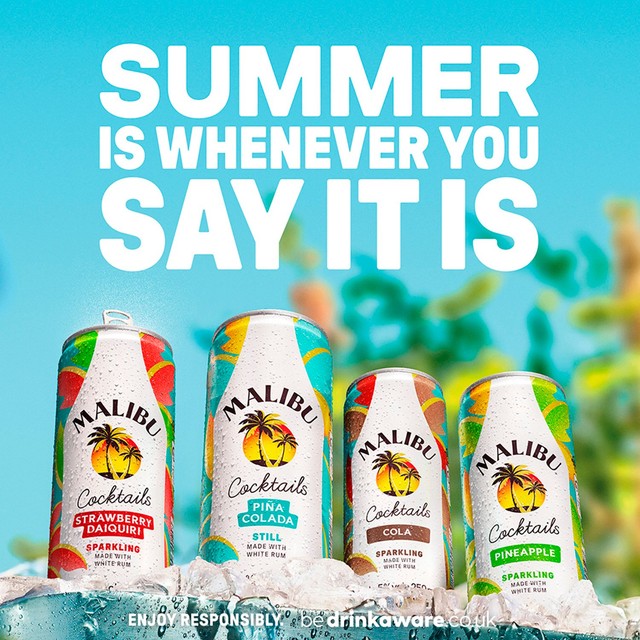 Malibu Strawberry Daquiri canned cocktail 250ml, imported from the UK