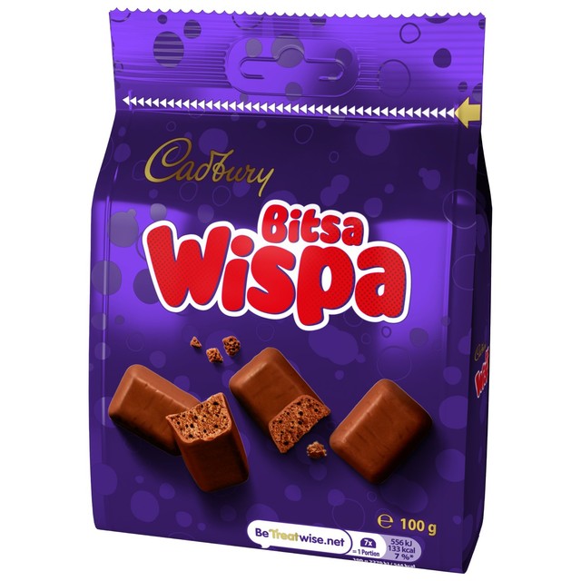 Cadbury Bitsa Wispa Bubbly Milk Chocolate Bag 110g - British product