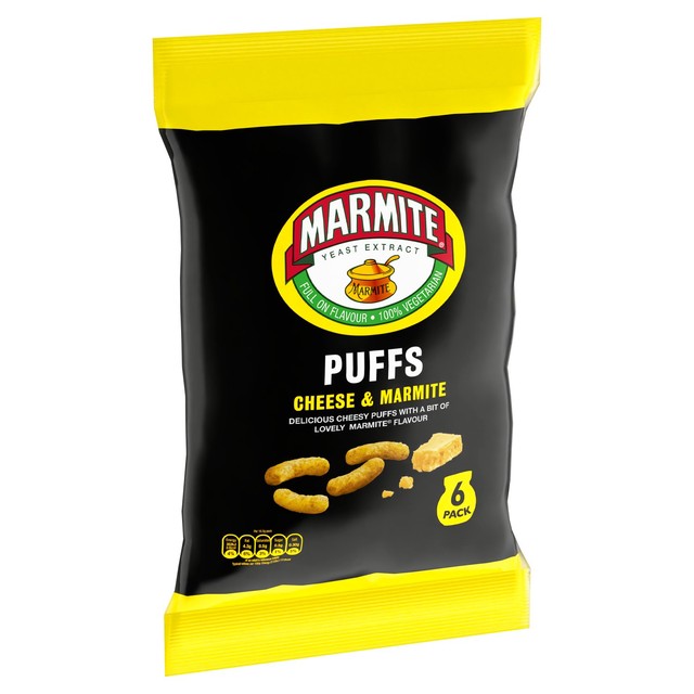 Marmite and cheese flavoured maize snacks 96g multipack, imported from the UK