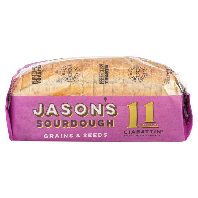 Jason's Grains & Seeds Ciabattin Sourdough Bread 900g, UK version