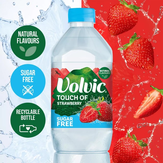 Volvic strawberry sugar free flavoured water 1.5L (British brand)